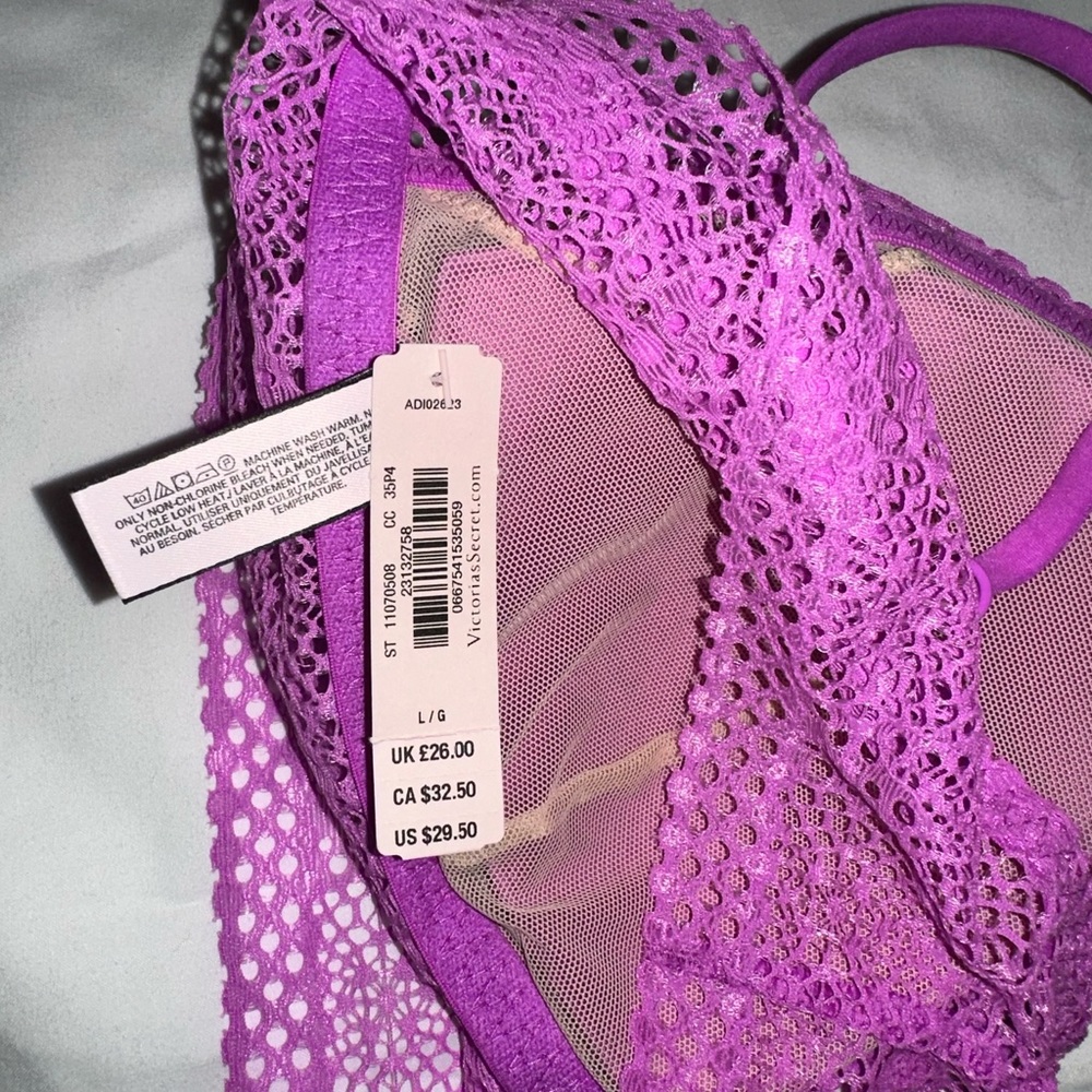 Victoria Secret Pink Lace Lined Bralette, L - Picture 5 of 6